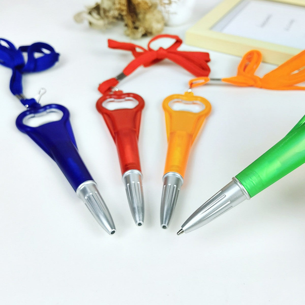 HUPSTL683Multifunction Bottle Opener Ballpoint Pen With Lanyard