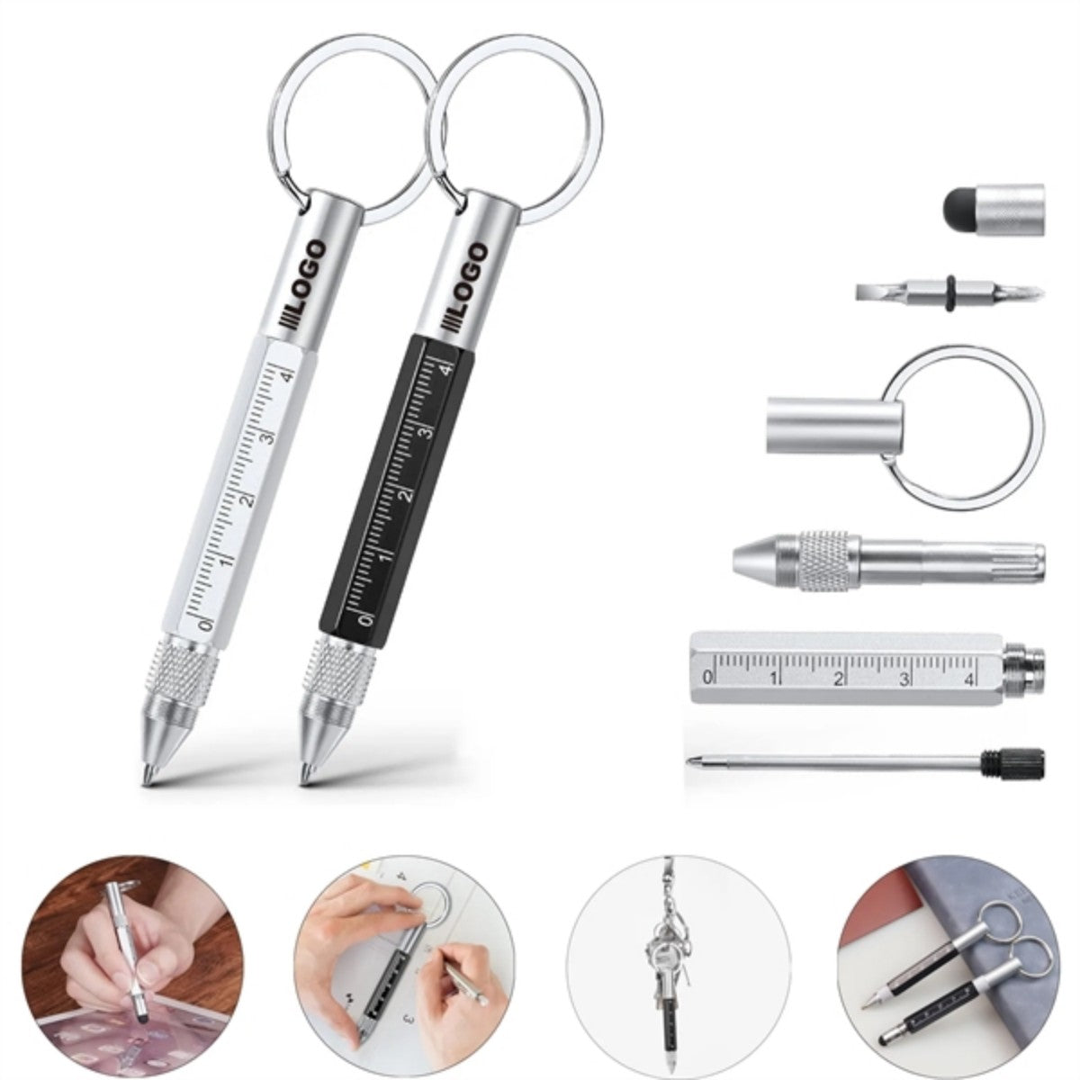 HUPSTL685Multitool Touchscreen Pen W/ Key Ring