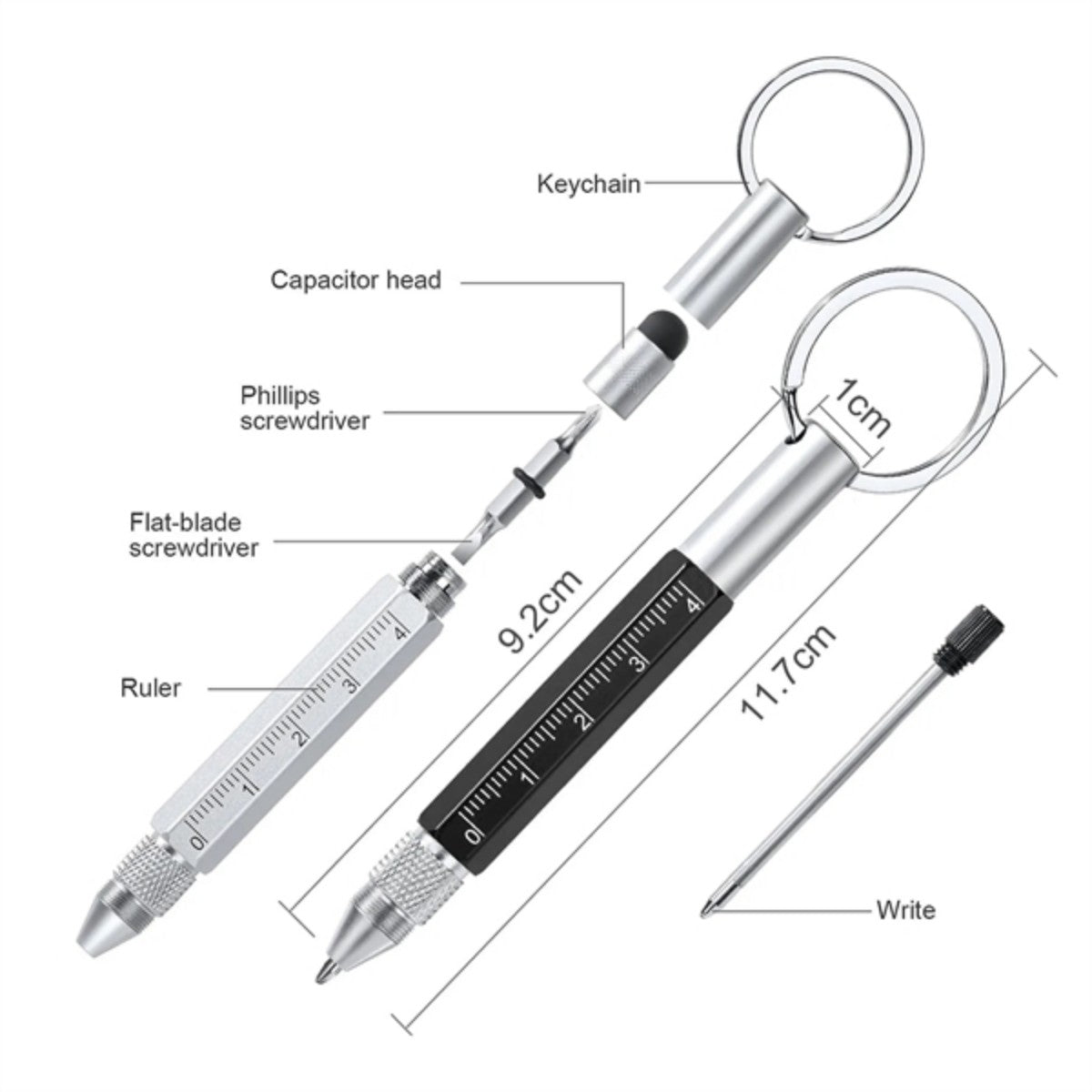 HUPSTL685Multitool Touchscreen Pen W/ Key Ring