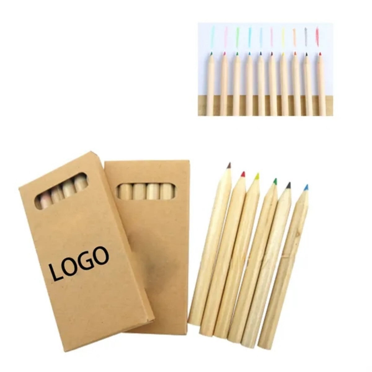 HUPSTL6866 Colored Kraft Paper Boxes Pencil Set