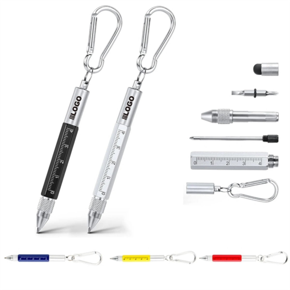 HUPSTL7056 In 1 Multitool Tool Pen W/ Carabiner