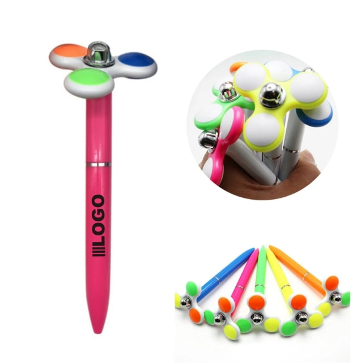 HUPSTL707Candy Colored Fidget Spinner Pen
