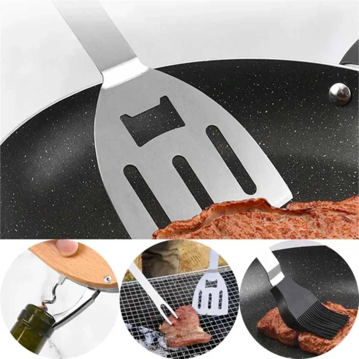 HUPSTL713 5 in 1 Multipurpose Barbecue Tool Set