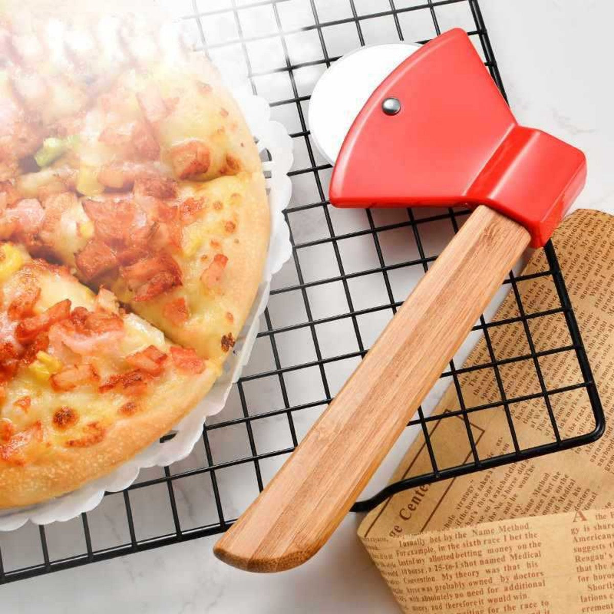 HUPSTL714 Axe Pizza Wheel Cutter