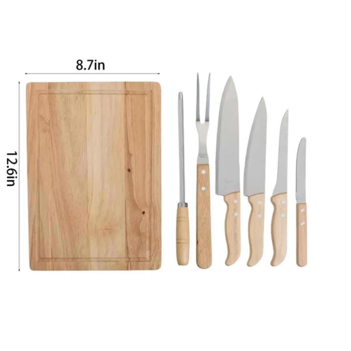 HUPSTL720 8 Piece Accessories Set BBQ Portable Grill with Knife