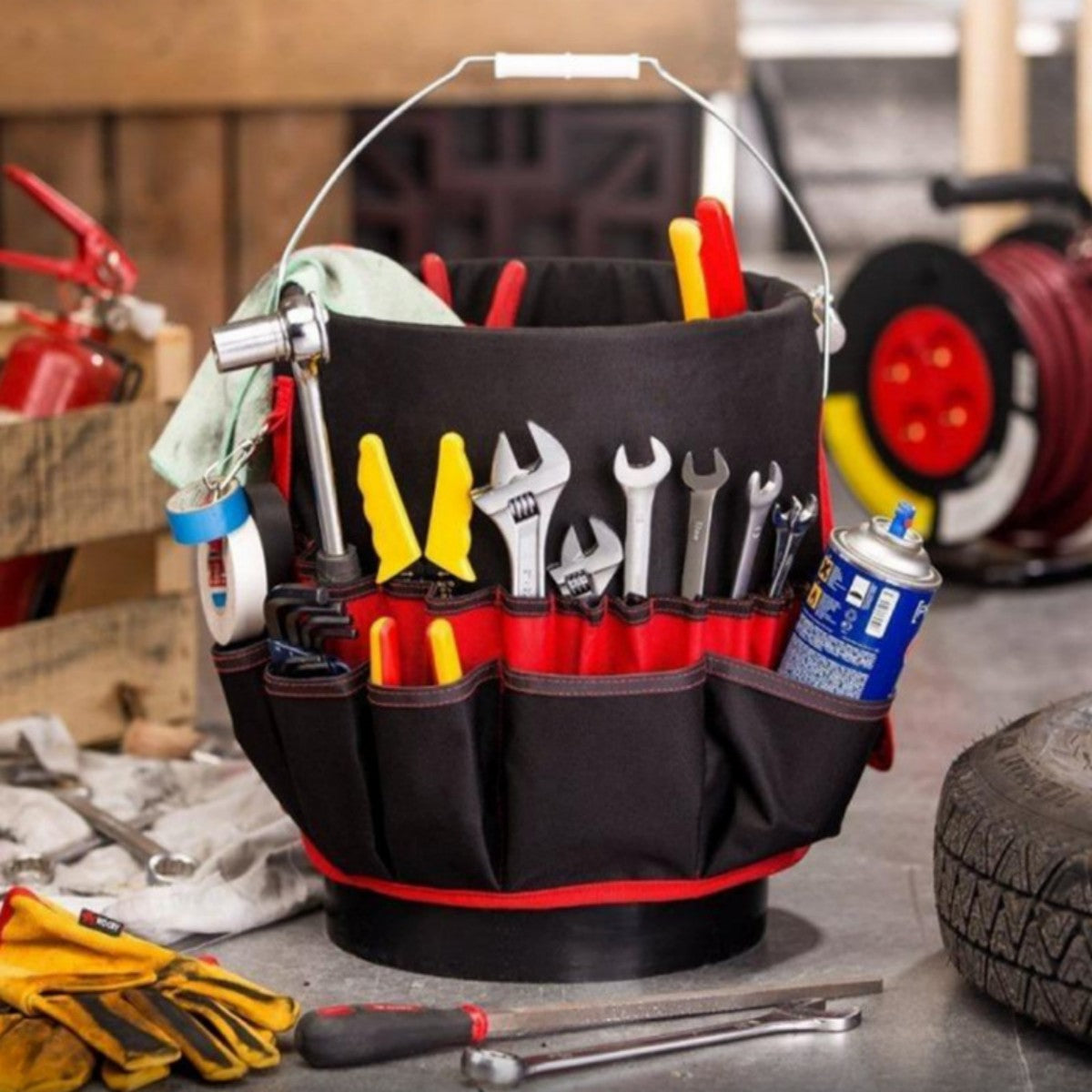 HUPSTL722 Garden Bucket Caddy Tool Organizer Bag