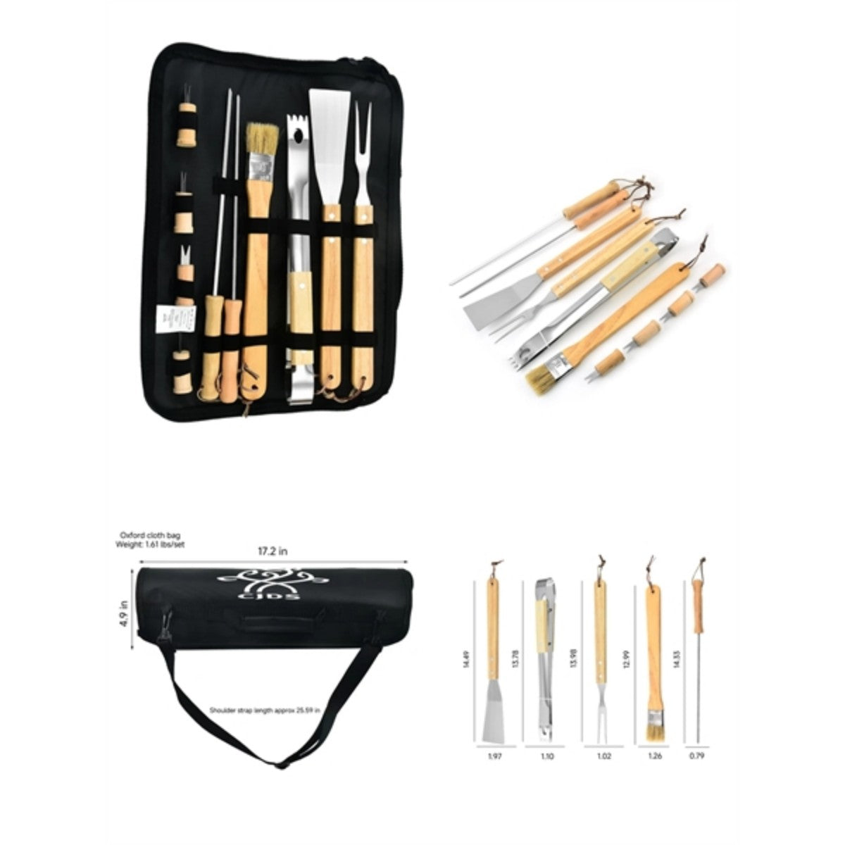 HUPSTL724 Exquisite Stainless Steel BBQ Tool Set