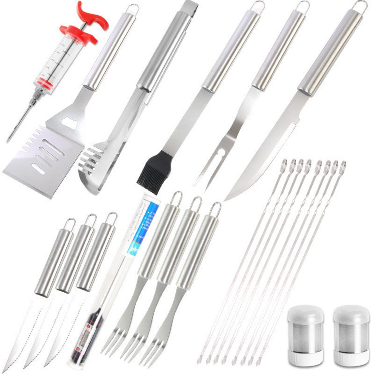 HUPSTL727 Grill Set Steel for Men BBQ Tools Grilling Accessories