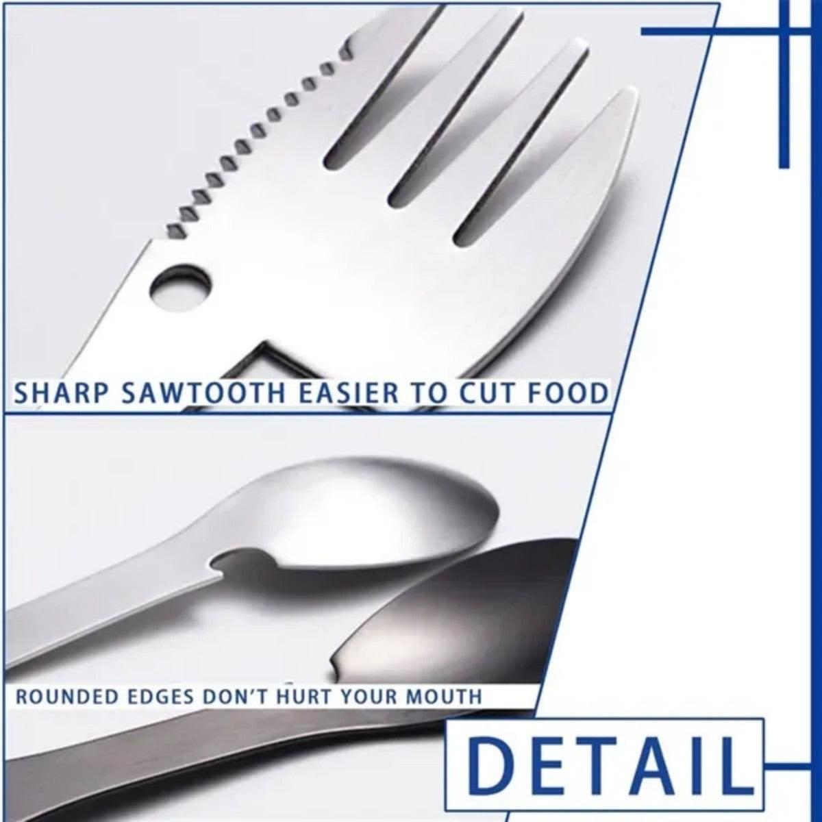 HUPSTL734 Multifunctional Portable Stainless Steel Fork Spoon