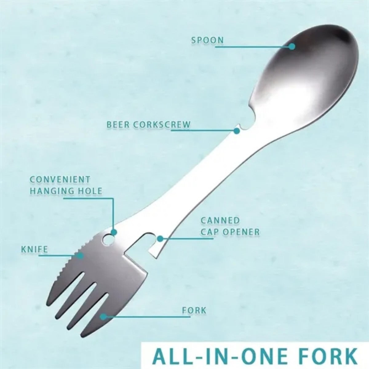 HUPSTL734 Multifunctional Portable Stainless Steel Fork Spoon