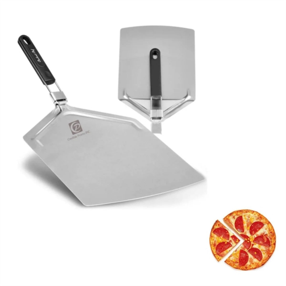 HUPSTL735 Stainless Steel Metal Pizza Paddle With Folding Handle