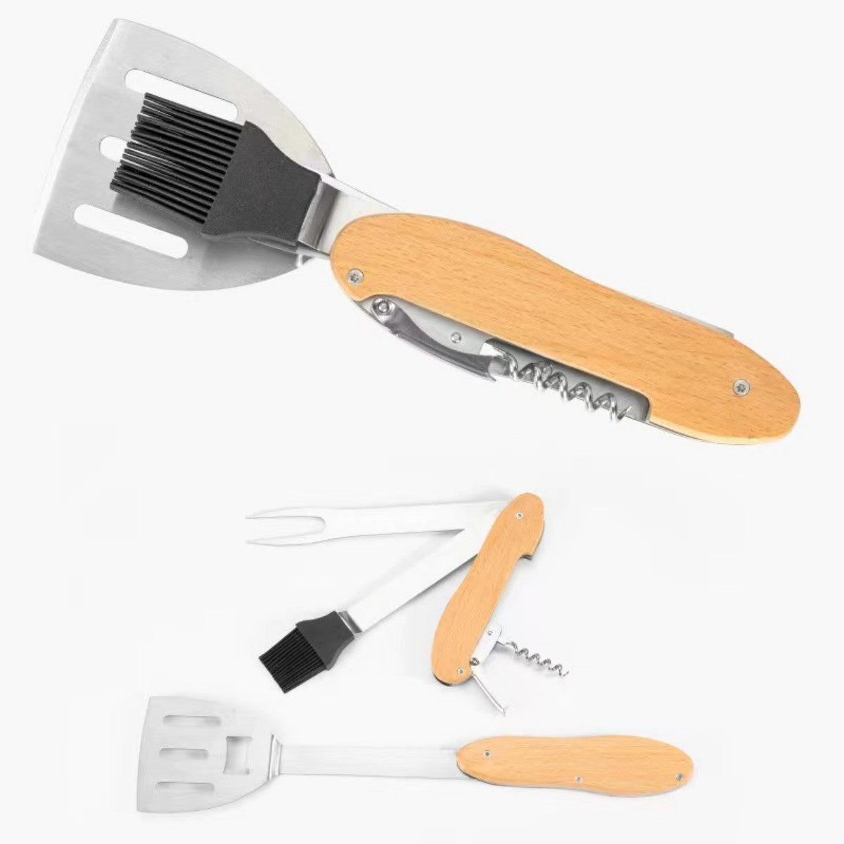 HUPSTL740 5 in 1 Folding BBQ Multi Tool Barbecue Grill Accessories