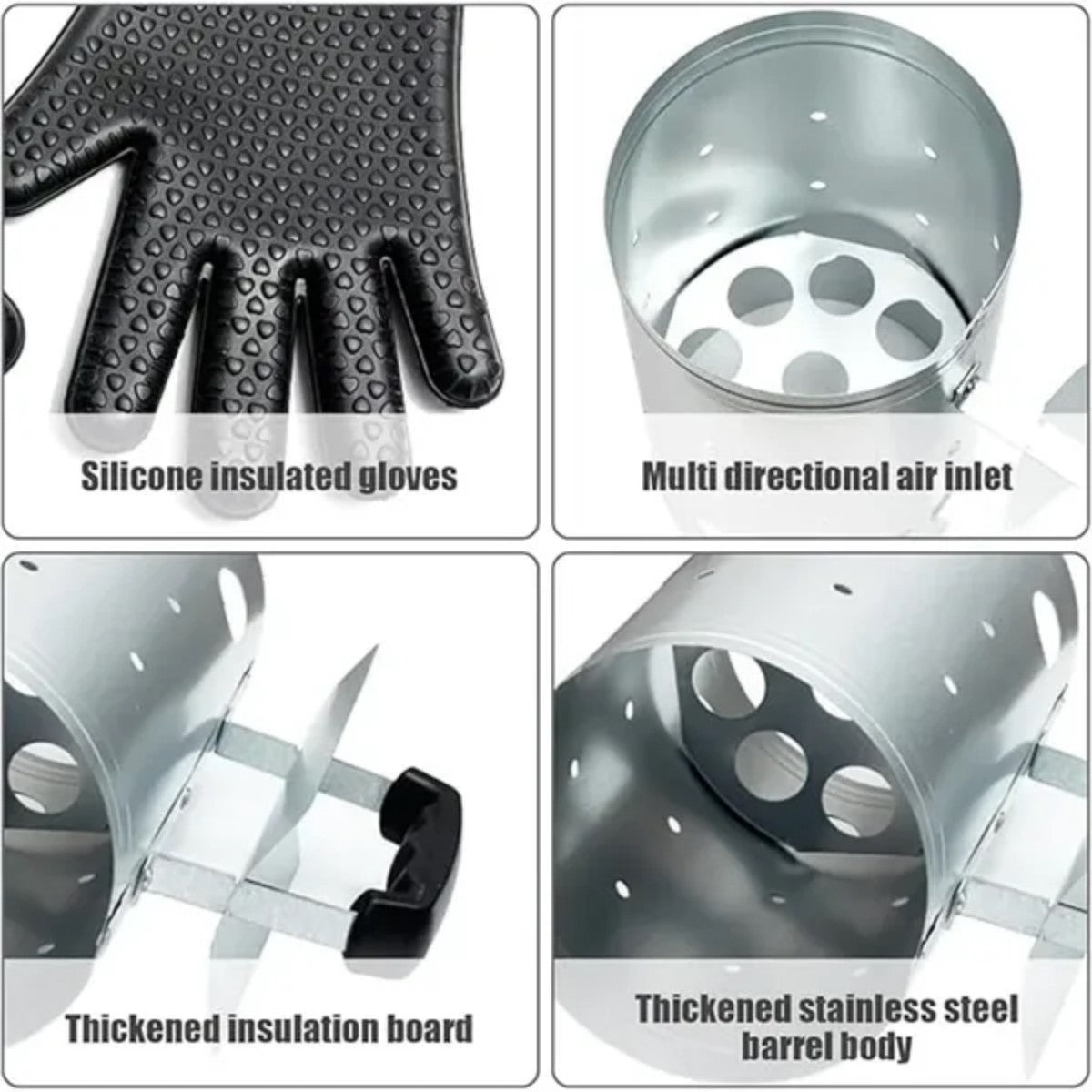 HUPSTL743 Charcoal Chimney Starter,Suitable For Barbecue Grills