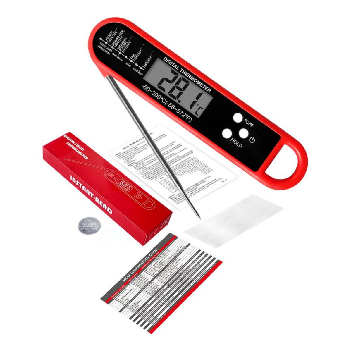 HUPSTL747 Digital Meat Thermometer with Large Display