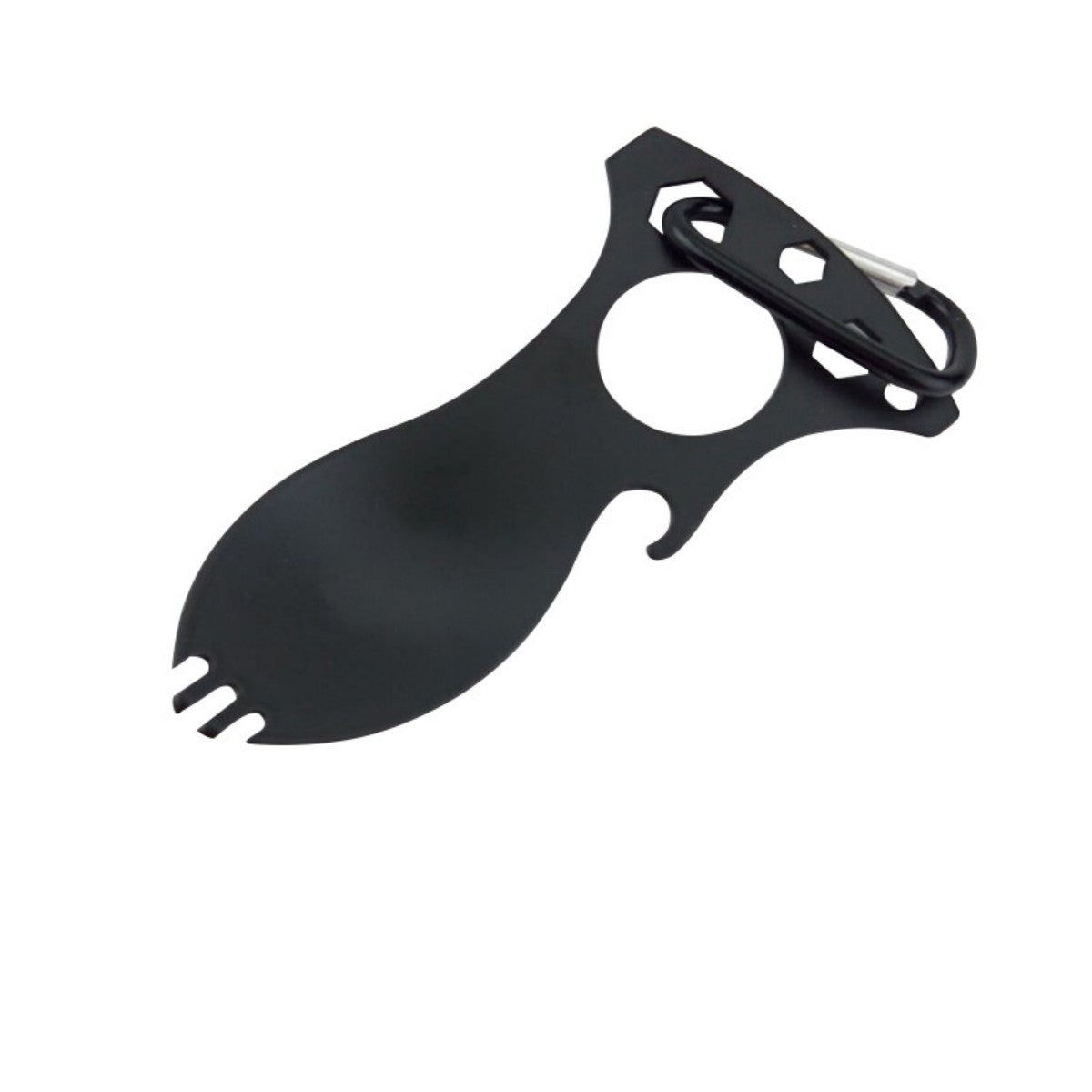 HUPSTL748 6 In 1 Multifunctional Spork Eating Tool With Carabiner
