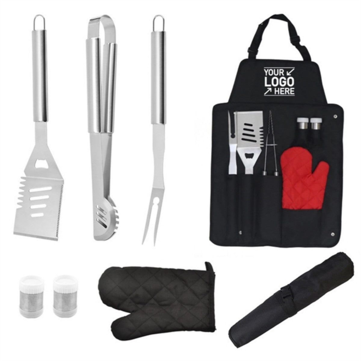 HUPSTL751 7 Pieces BBQ Tool with Apron