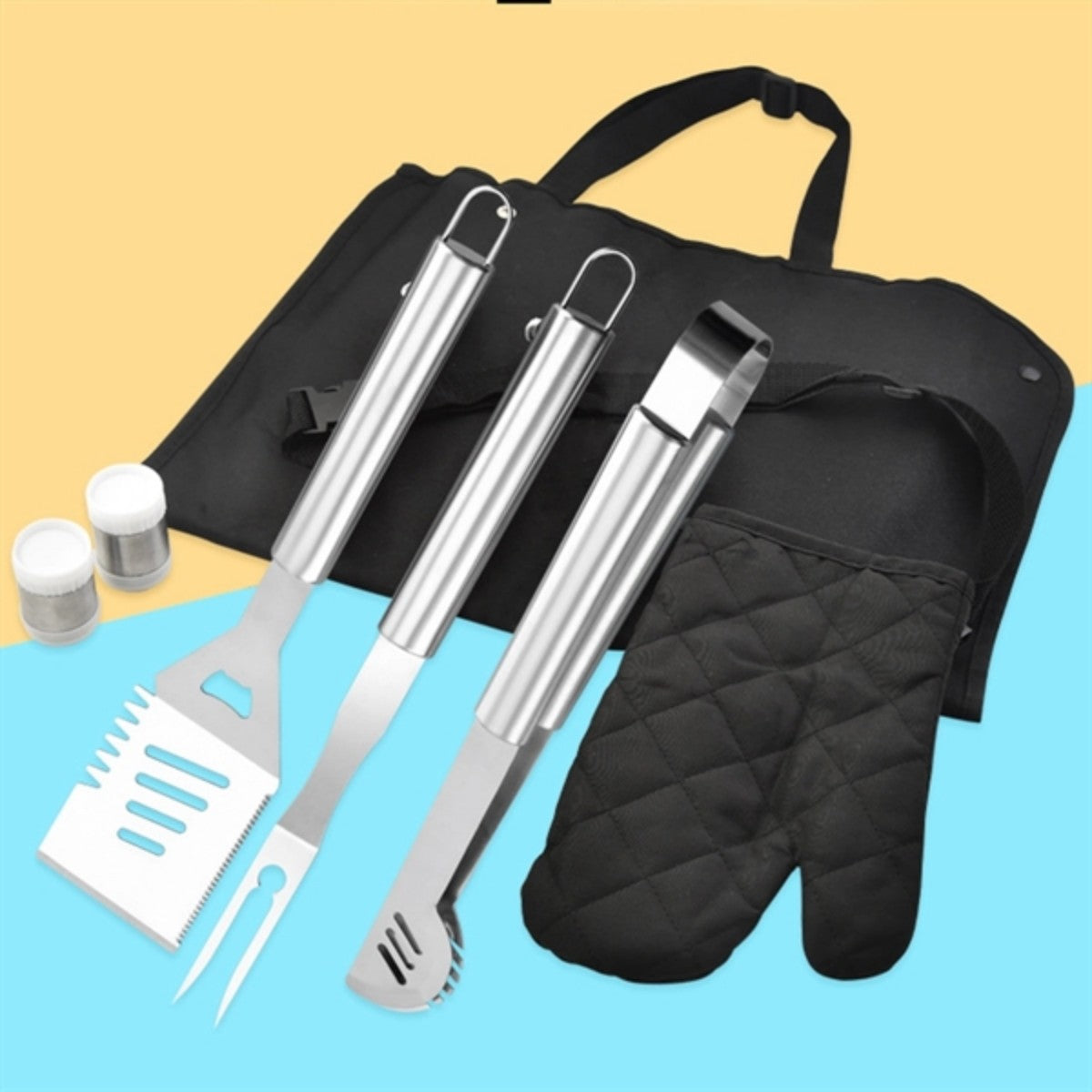 HUPSTL751 7 Pieces BBQ Tool with Apron