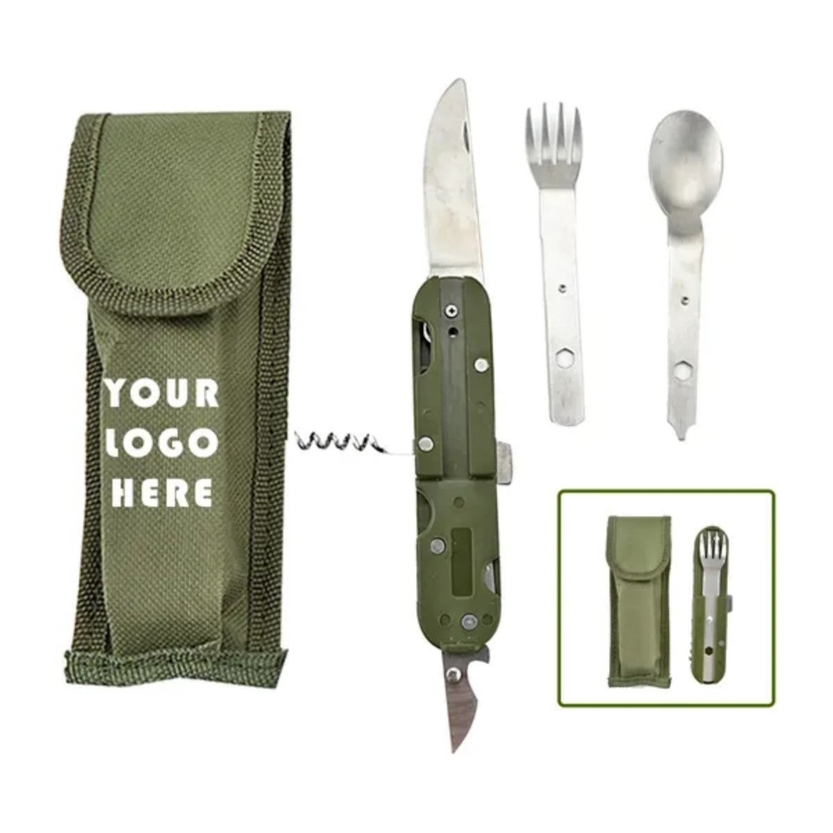 HUPSTL756 Camping Stainless Steel Folding Combination