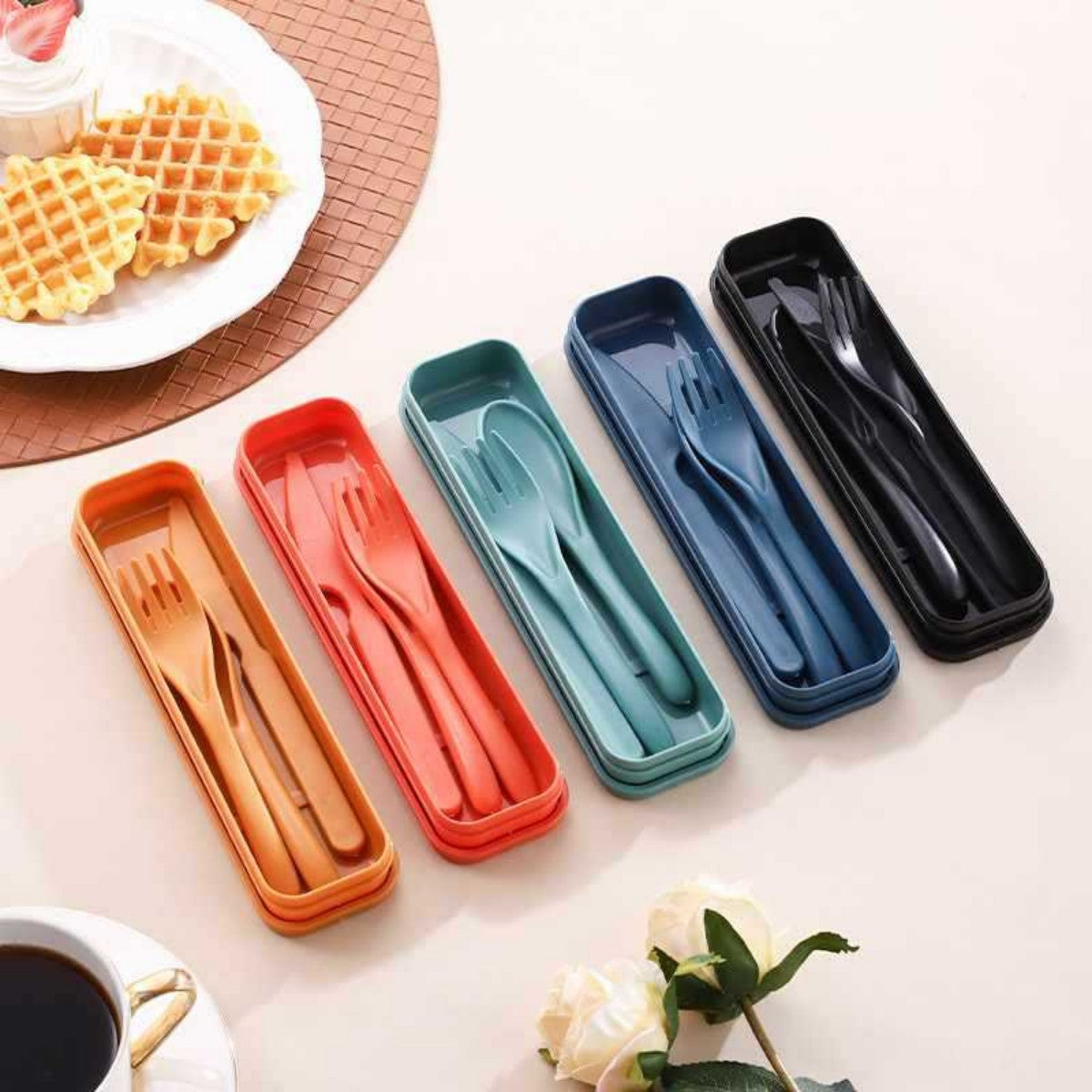 HUPSTL757 Reusable Travel Utensils Set with Case