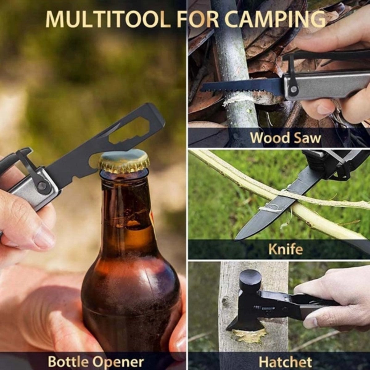 HUPSTL768 14 in 1 Multitool Hatchet Camping Axe Hammer Saw Screwdriver