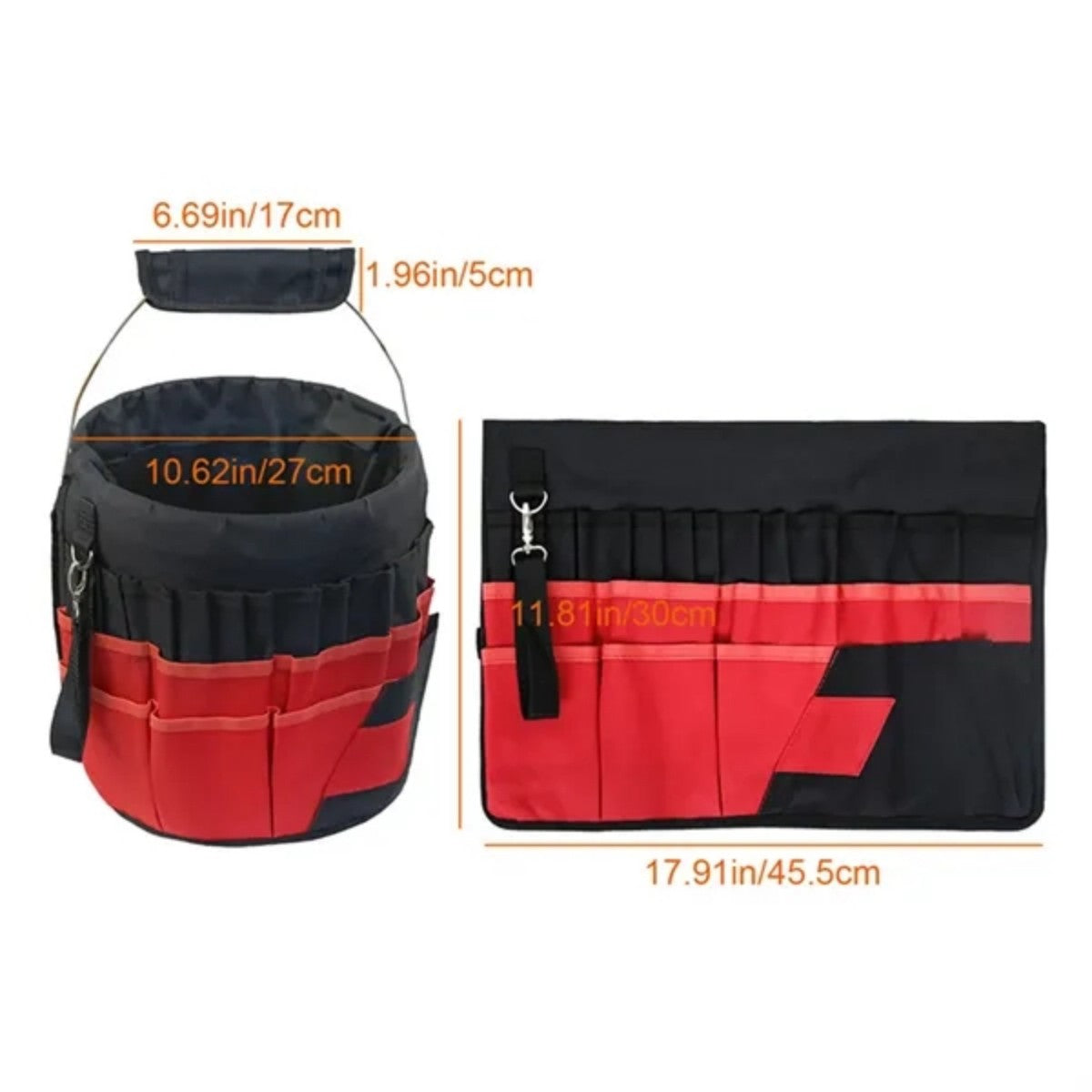 HUPSTL769 Garden Tote Bag Deluxe Tool Storage Organizer with Pockets