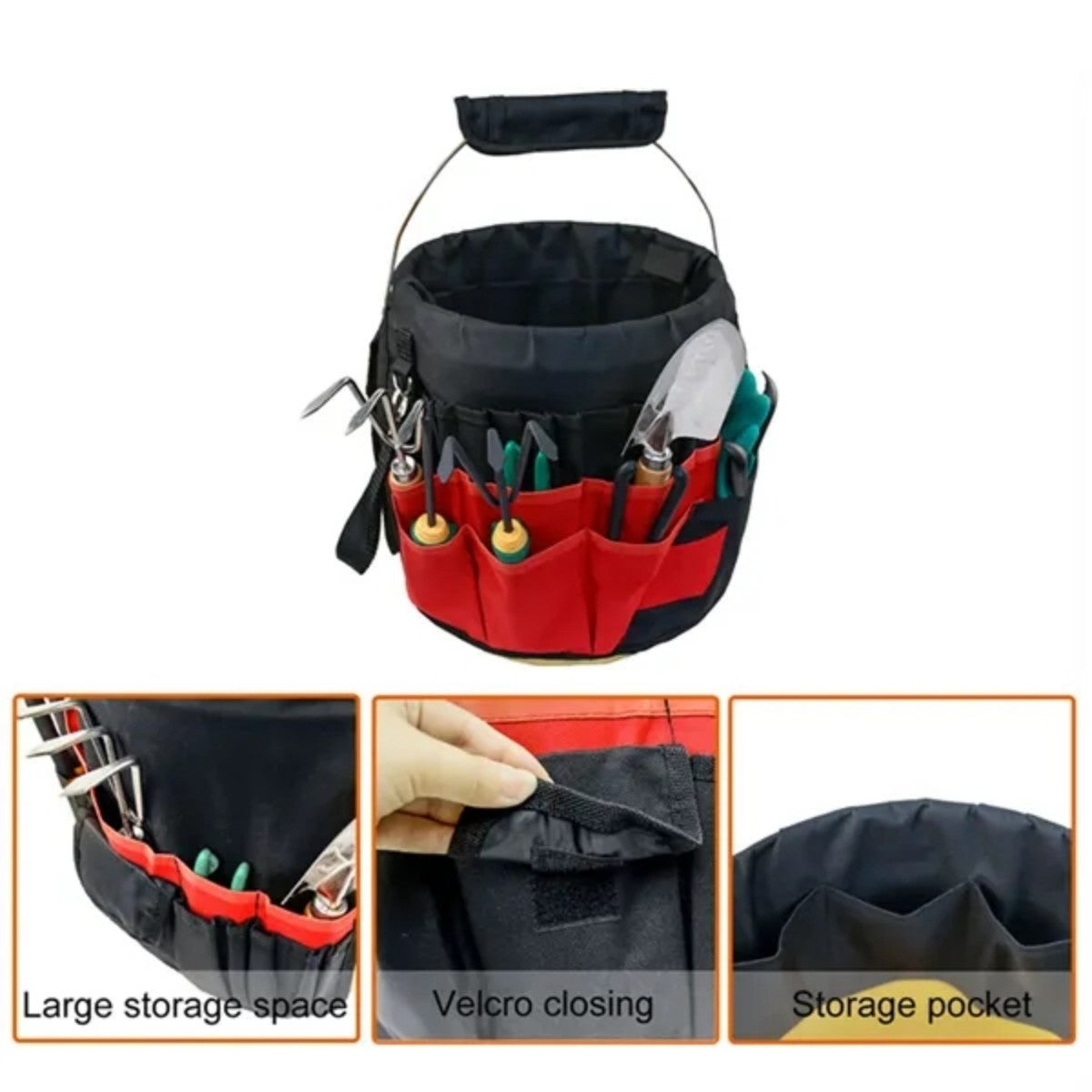HUPSTL769 Garden Tote Bag Deluxe Tool Storage Organizer with Pockets
