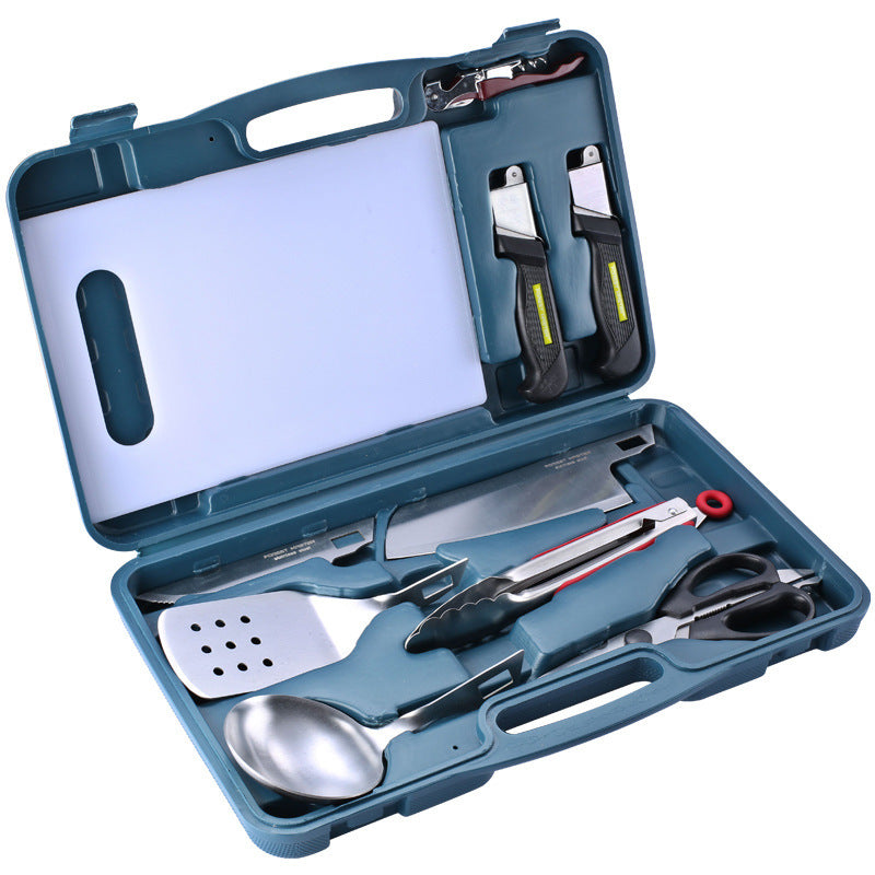 HUPSTL777 10 Pieces Stainless Steel Grill Tool Set