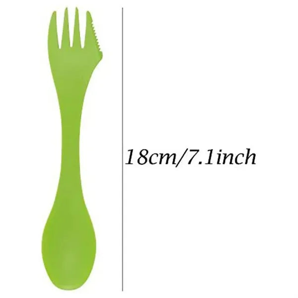 HUPSTL785 3-in-1 Plastic Utensil: Knife, Fork, and Spoon Combo
