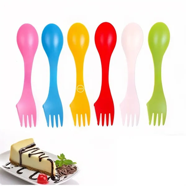 HUPSTL785 3-in-1 Plastic Utensil: Knife, Fork, and Spoon Combo