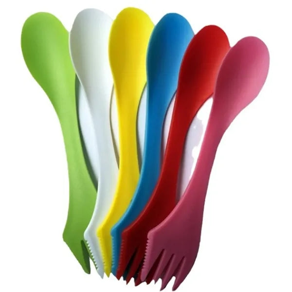 HUPSTL785 3-in-1 Plastic Utensil: Knife, Fork, and Spoon Combo