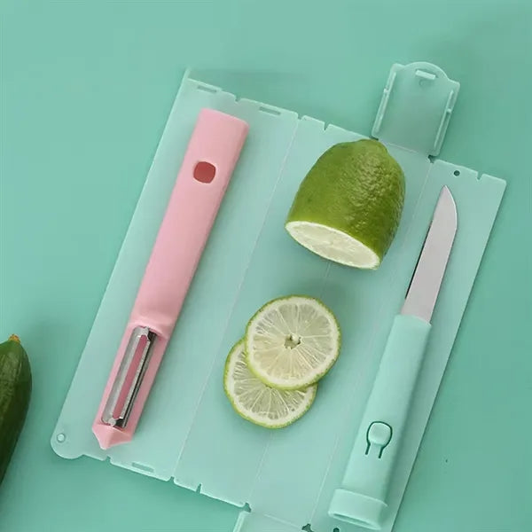 HUPSTL786 3-in-1 Portable Fruit Vegetable Knife Set
