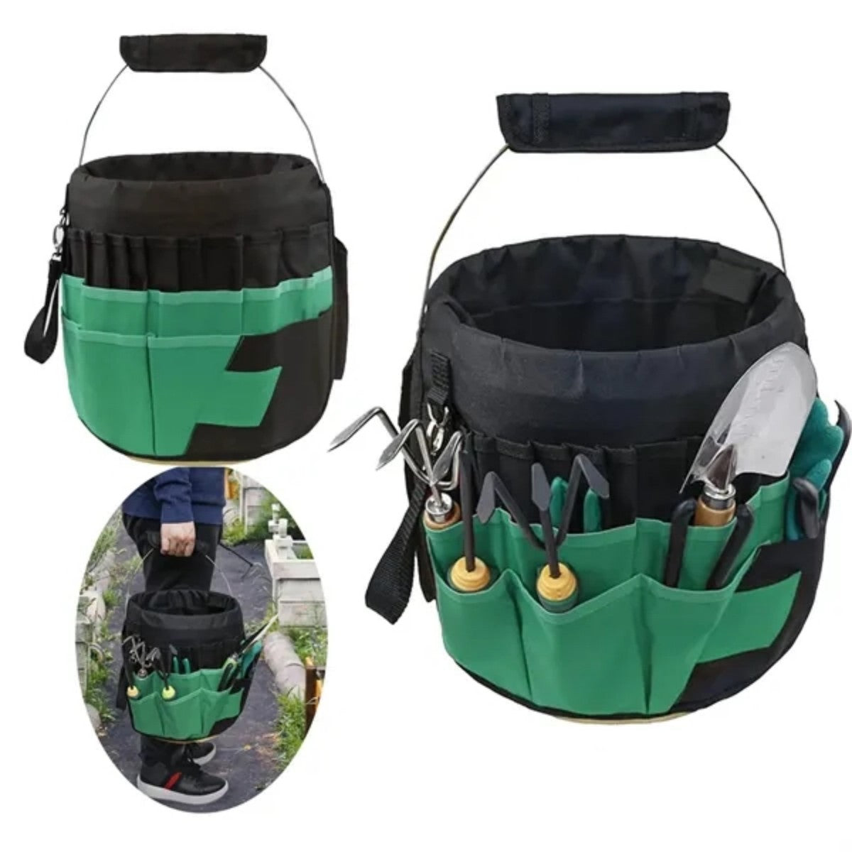 HUPSTL791 Heavy Duty Gardening Tools Bucket Bag Organizer