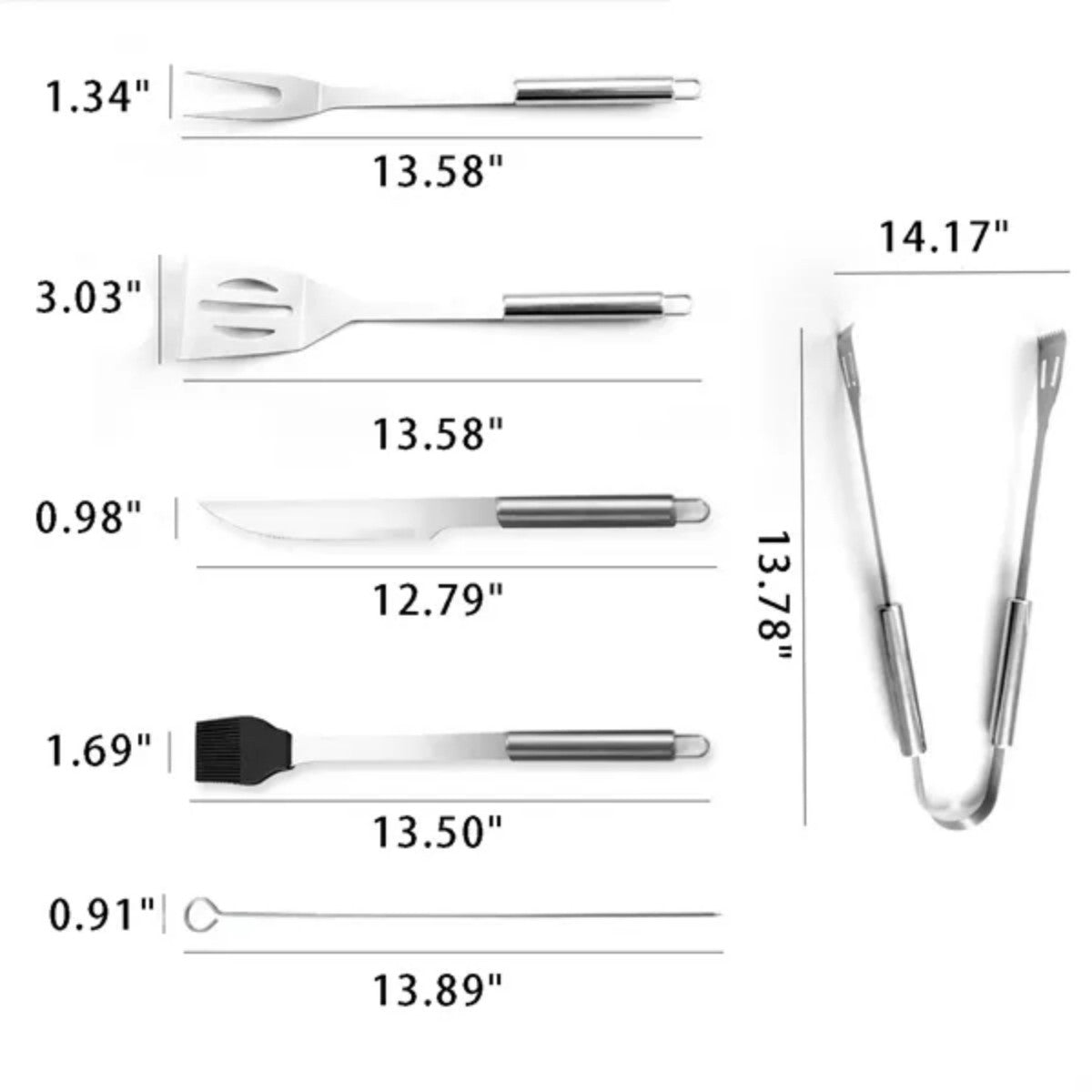 HUPSTL798 Stainless Steel BBQ Tool Set