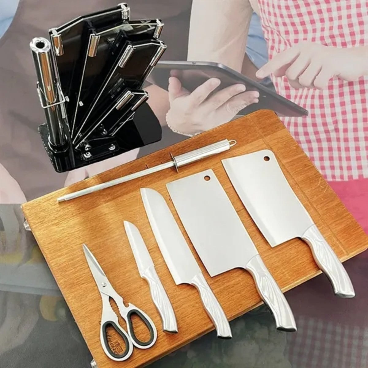 HUPSTL801 10pcs Stainless Steel Grill Tool Set