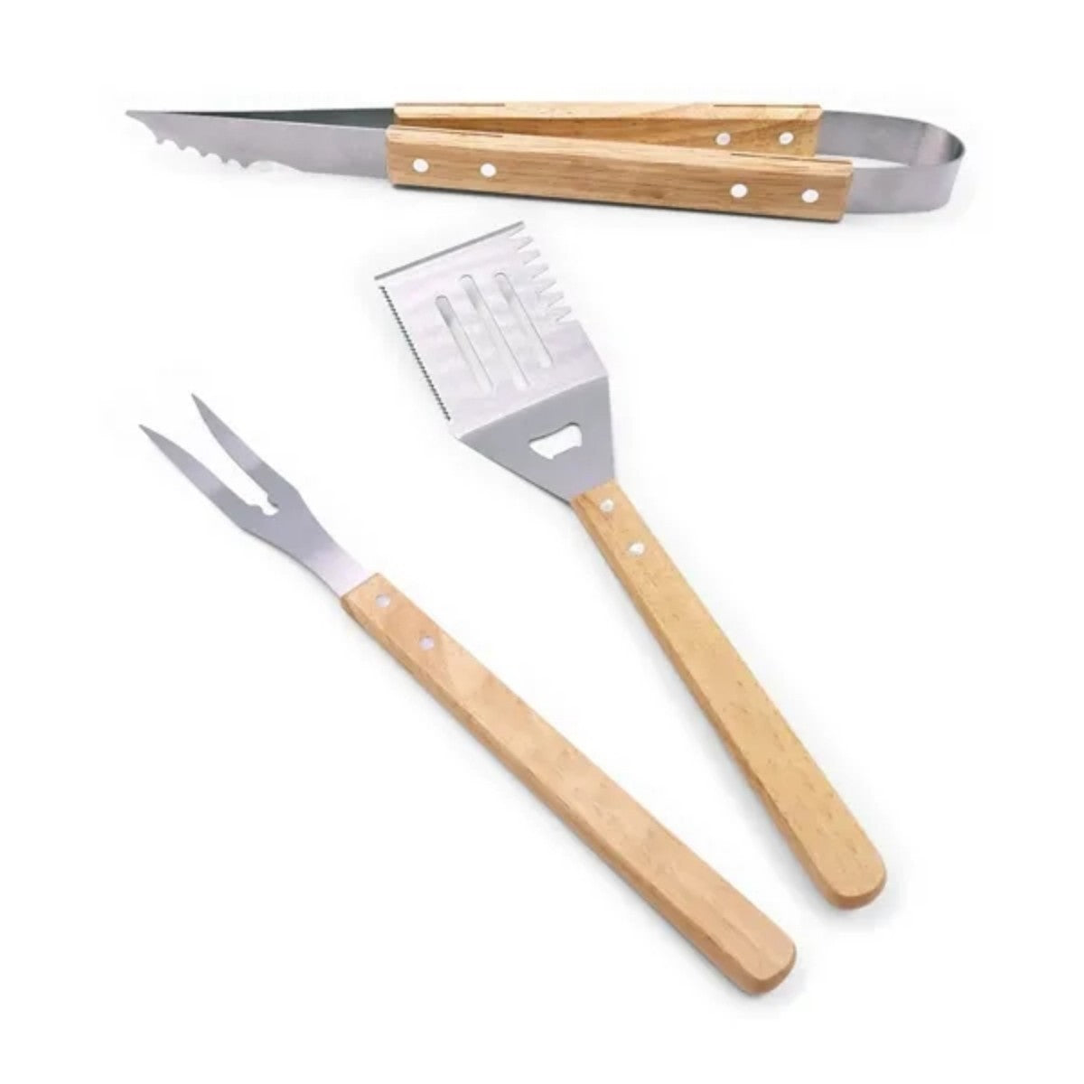 HUPSTL809 3-Piece Bamboo Grilling BBQ Set