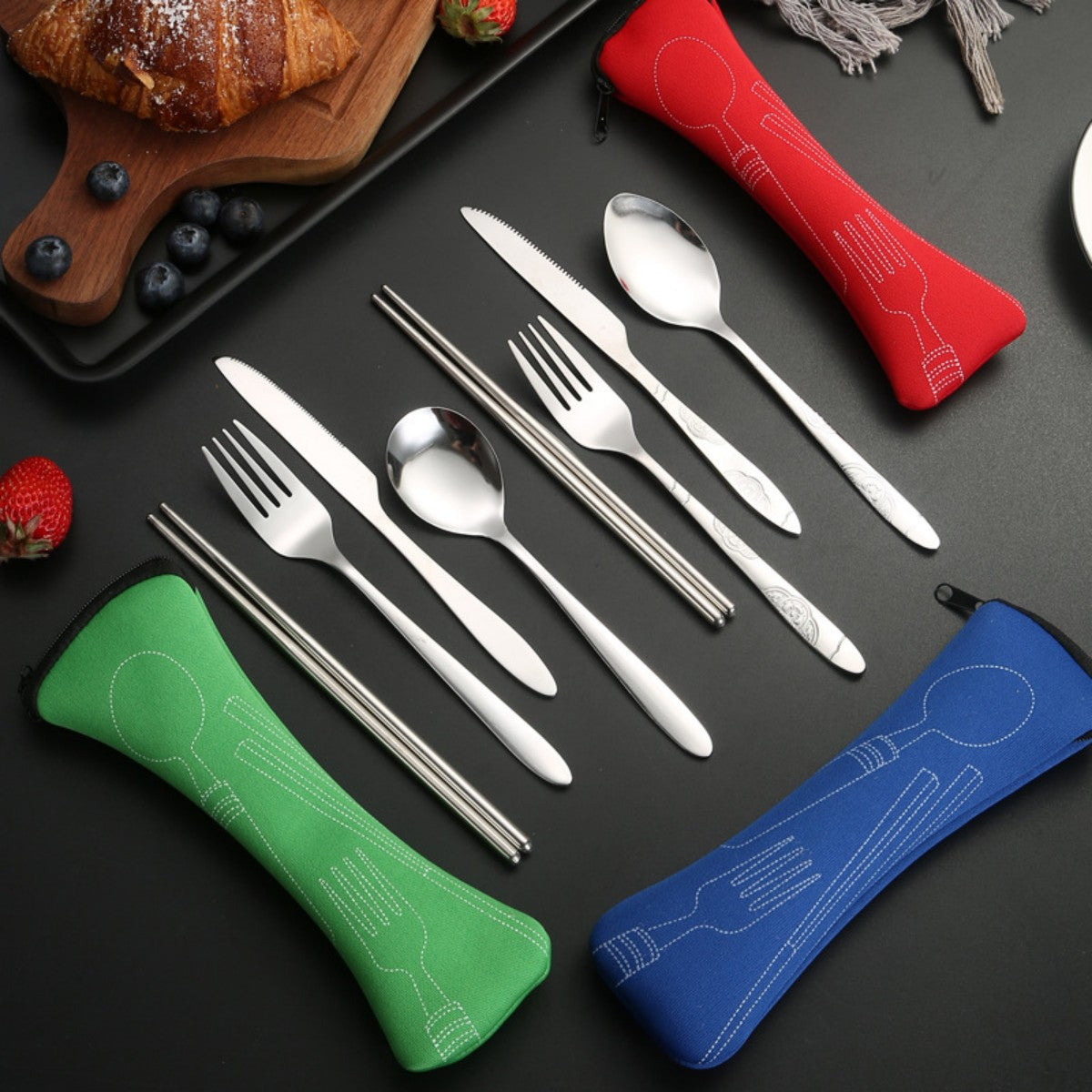 HUPSTL812 Creative Stainless Steel Set of Knife, Fork and Spoon for We