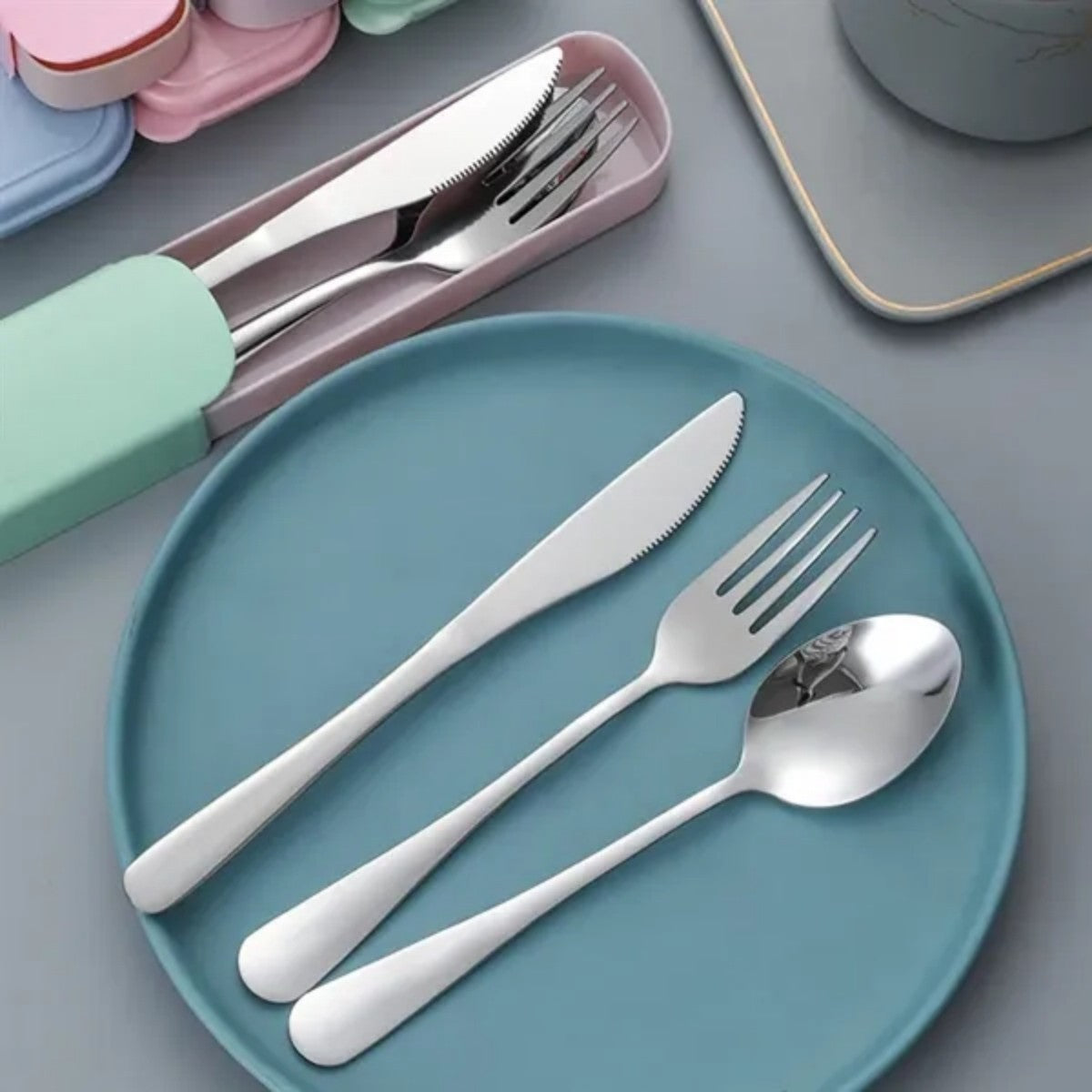 HUPSTL813 Creative Stainless Steel Portable Cutlery Set - Knife, Fork,