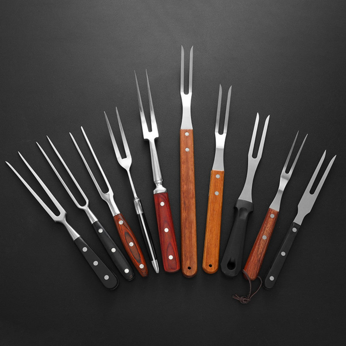 HUPSTL815 Sturdy Stainless Steel BBQ Grill Fork for Outdoor Cooking