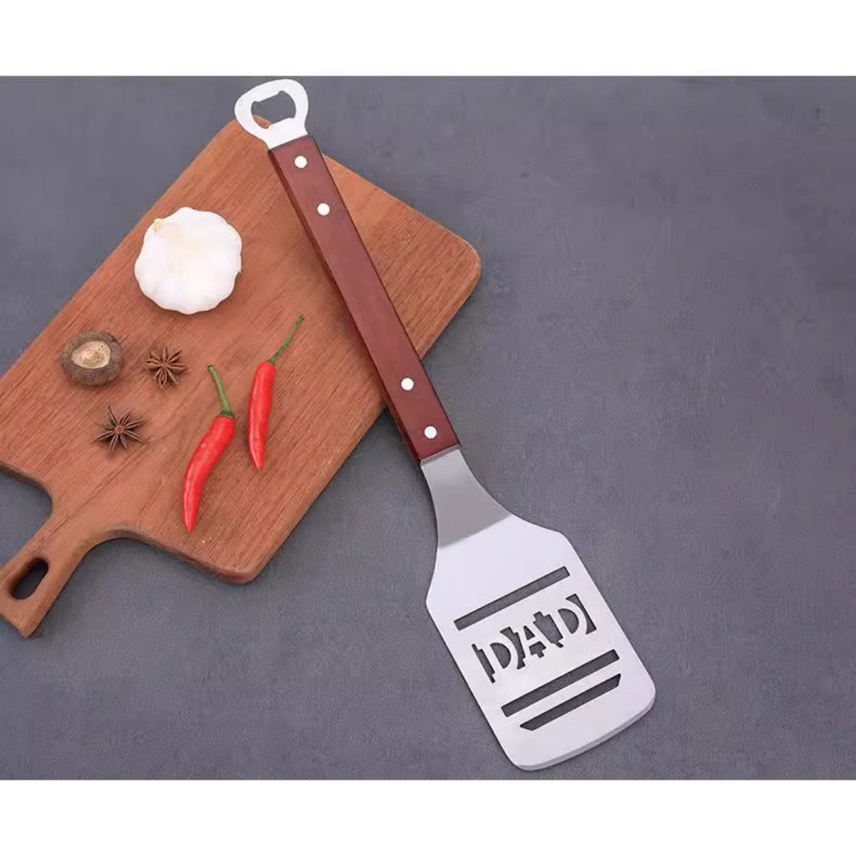 HUPSTL816 2-in-1 Steak Frying Spatula BBQ Grill Tongs & Bottle Opener