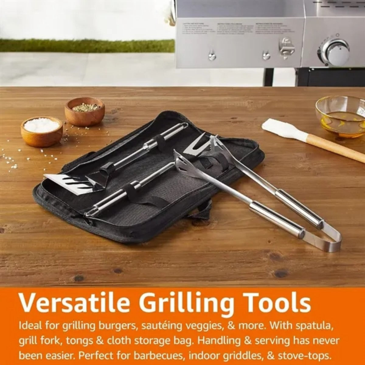 HUPSTL820 Barbeque Grilling Tool Set with Carry Bag
