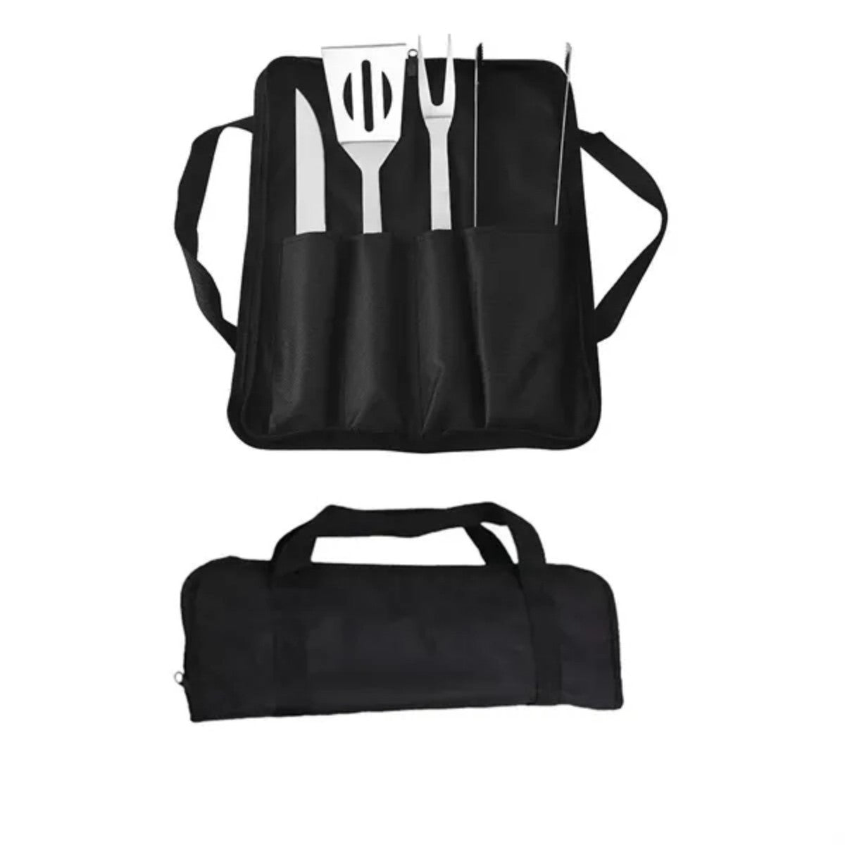 HUPSTL827 4pcs Stainless Steel BBQ Set with Carrying Bag