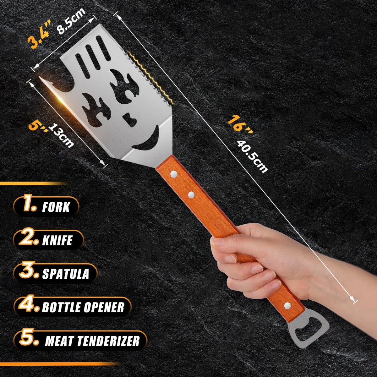 HUPSTL829 Multifunctional Outdoor Grilling Spatula Tool