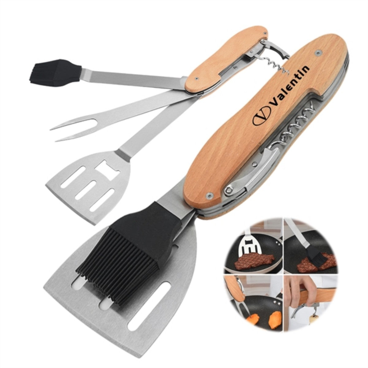 HUPSTL842 5 In 1 Bbq Grill Tool Set