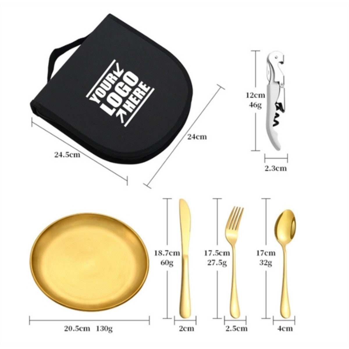 HUPSTL843 Stainless Steel Portable Utensil Cutlery Set