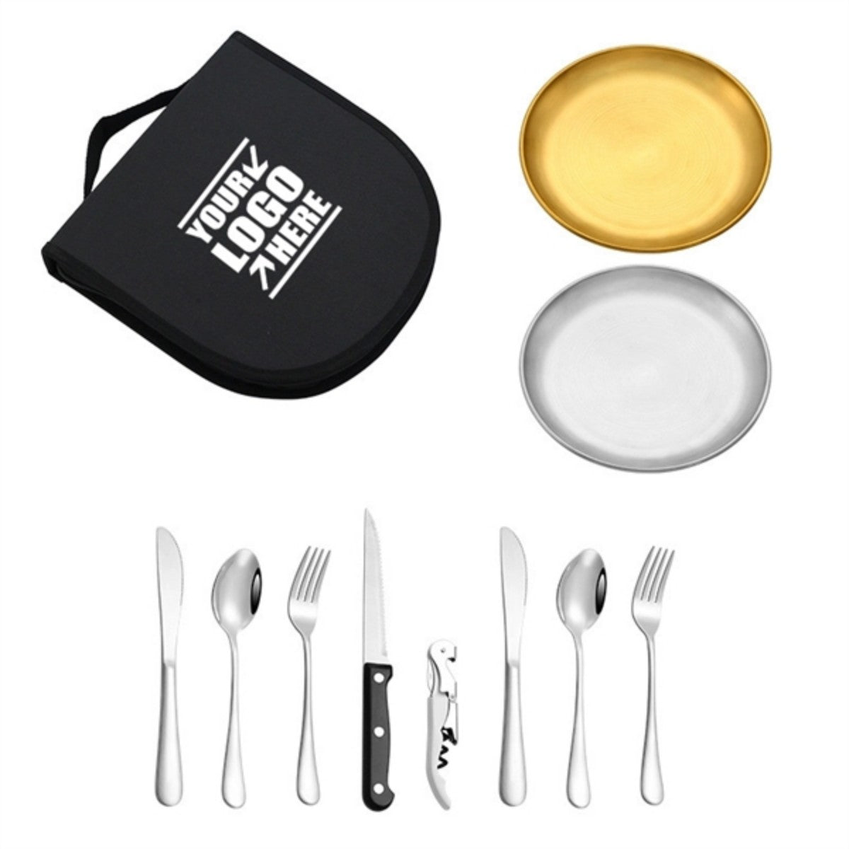 HUPSTL843 Stainless Steel Portable Utensil Cutlery Set