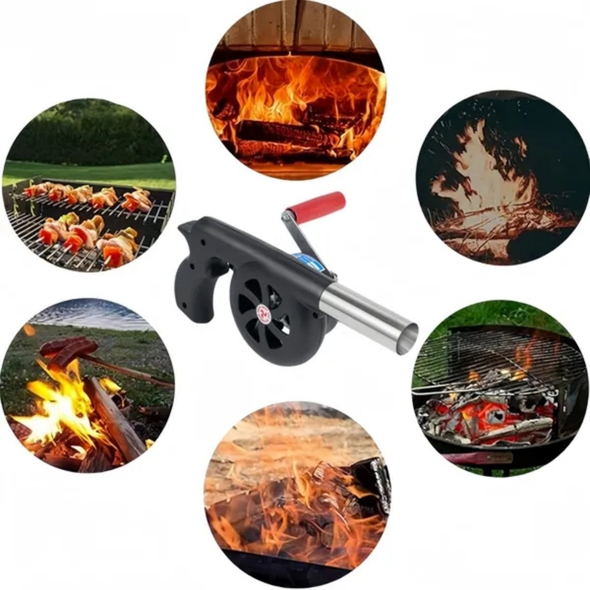 HUPSTL848 Outdoor Cooking BBQ Hand Crank Blowers
