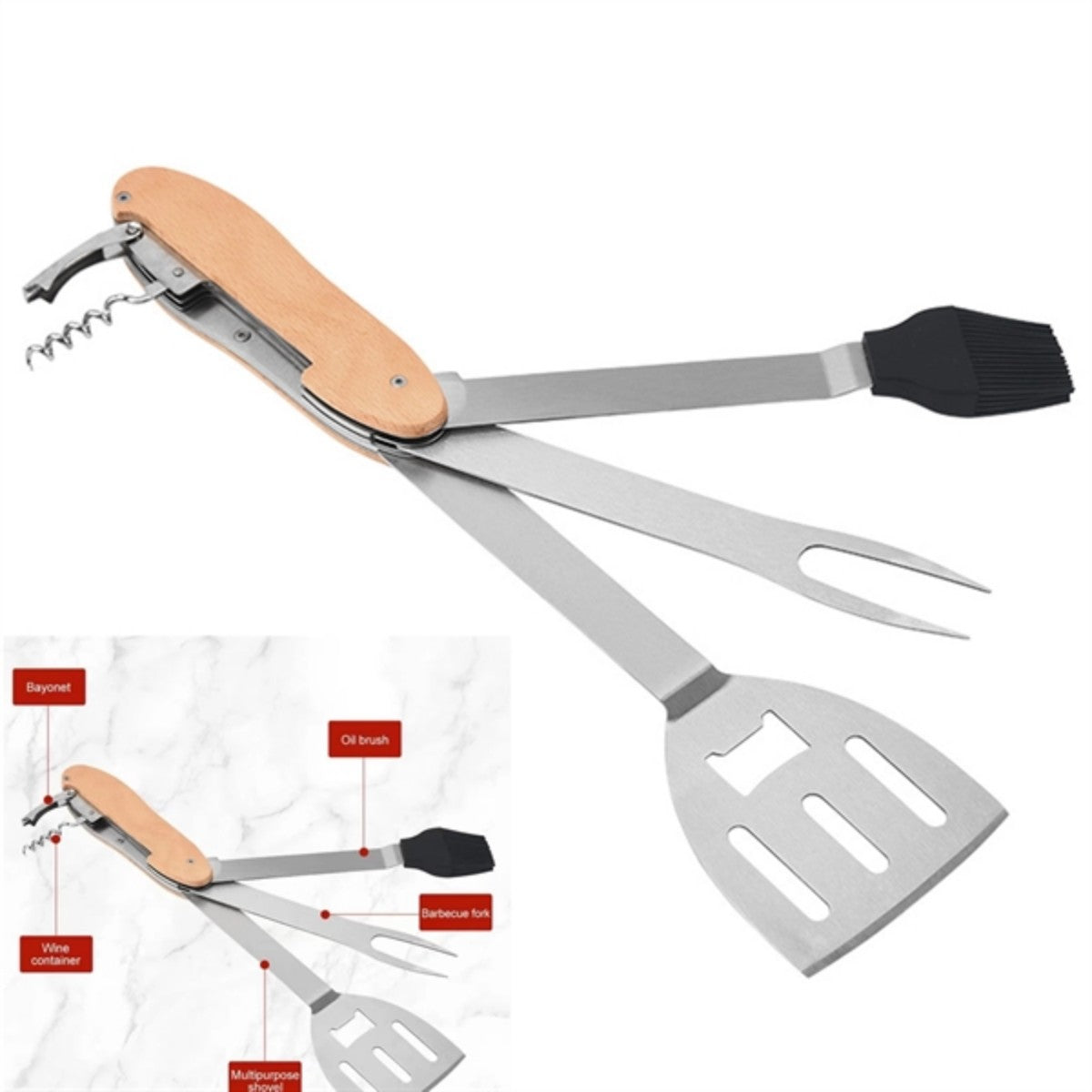 HUPSTL853 5-in-1 BBQ Grilling Tool