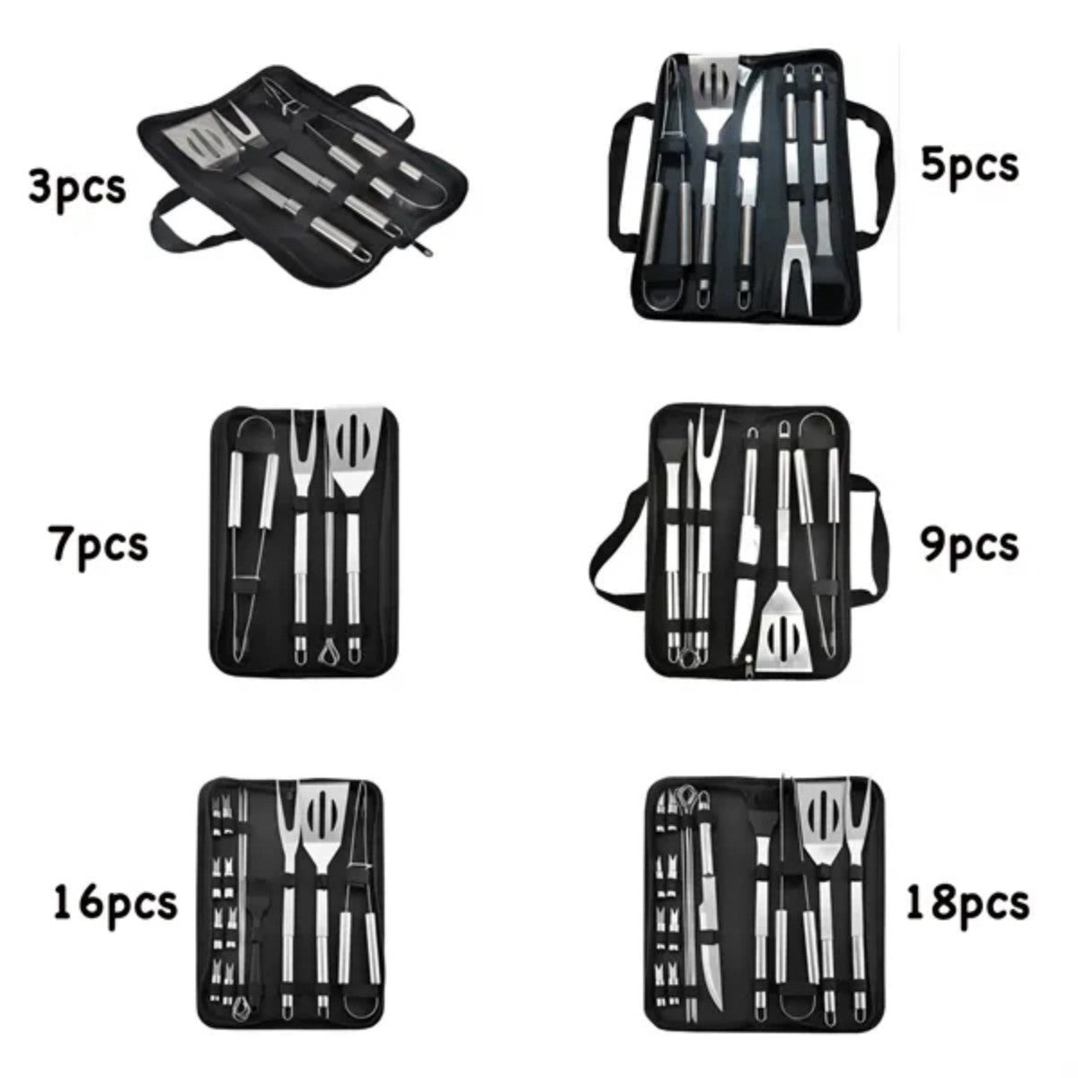 HUPSTL854 Stainless Steel Barbeque Grilling Tool Set with Carry Bag