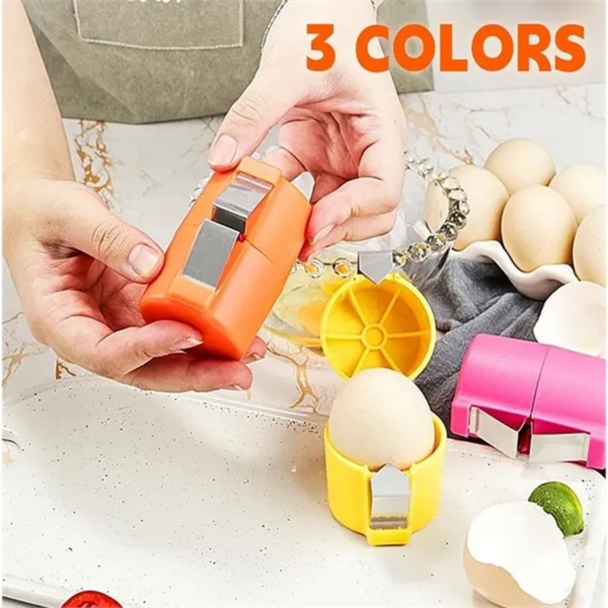 HUPSTL864 Stainless Steel Egg Cracker and Yolk Separator Tool