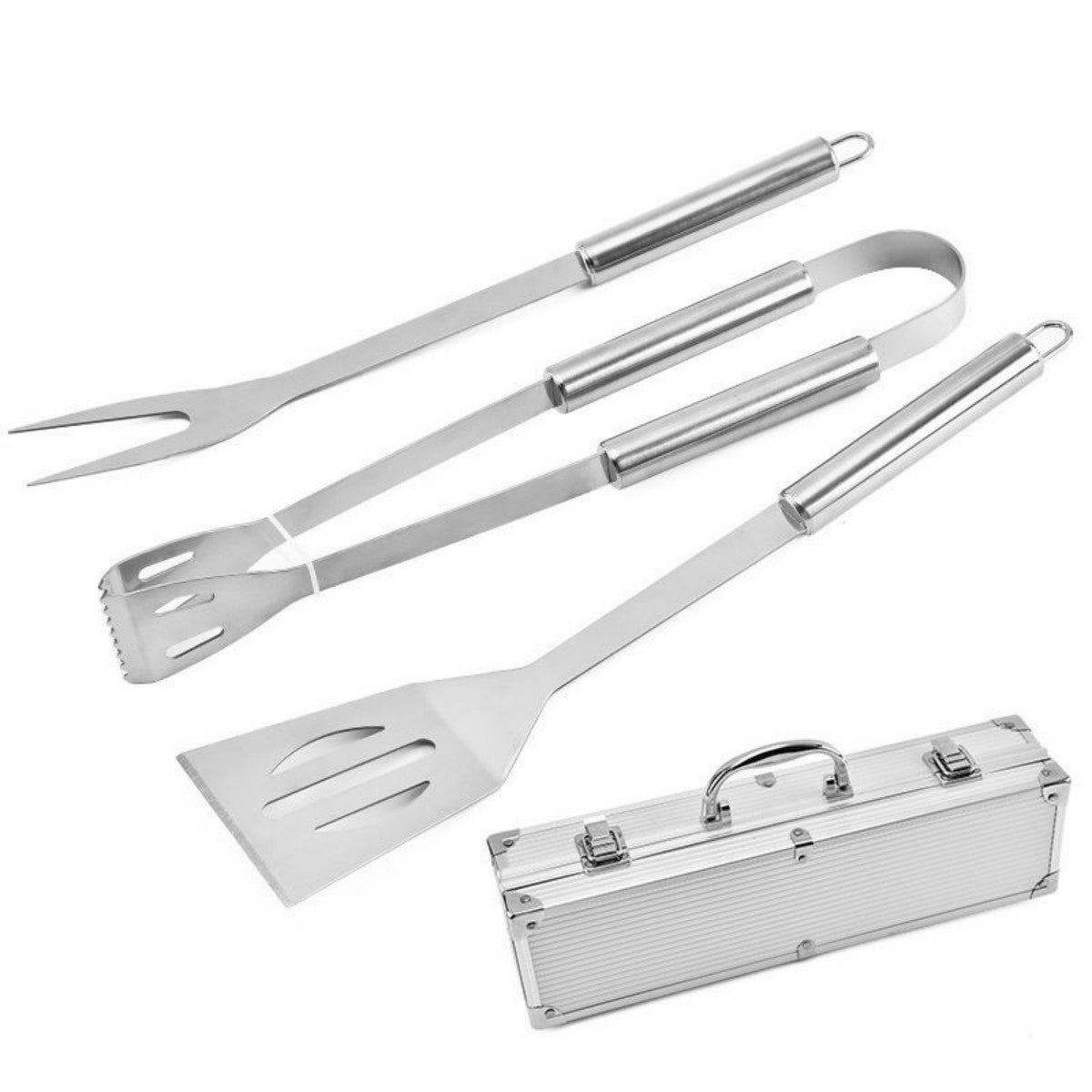 HUPSTL865 3pc Stainless Steel BBQ Tool Set for Outdoor Camping/Grills